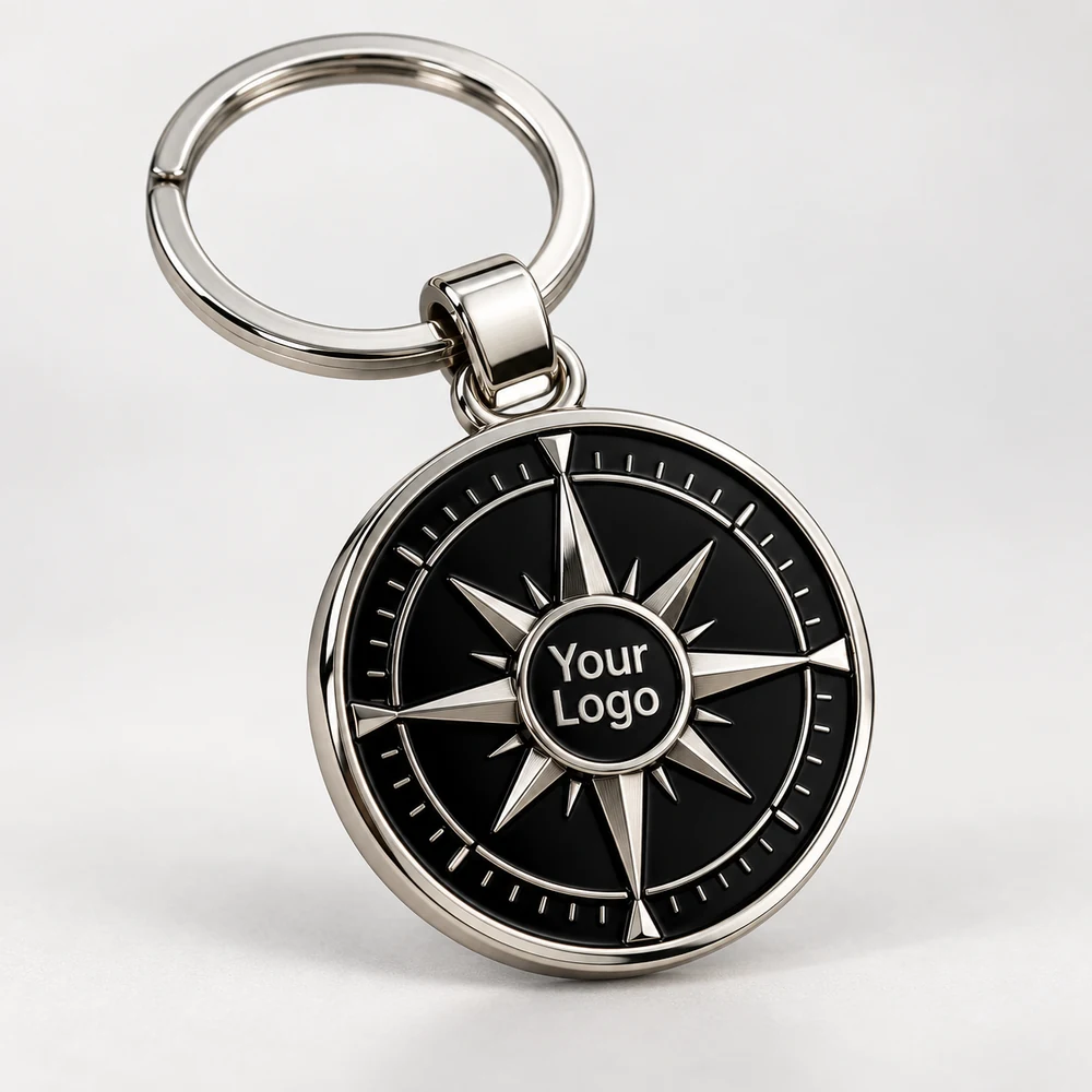 Compass Medallion Keychain